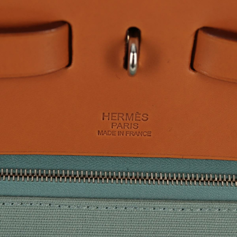 【日本直送】愛馬仕 Her 拉鍊 GM 手袋 帆布皮革 藍色 銀色 正品 BA8733SAM-19