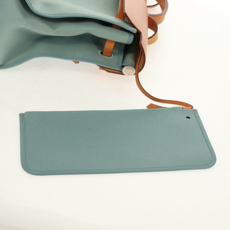 【日本直送】愛馬仕 Her 拉鍊 GM 手袋 帆布皮革 藍色 銀色 正品 BA8733SAM-33