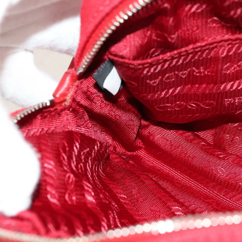 【日本直送】PRADA Canapa PM 手袋 帆布 兩用 紅色 銀色 正品 153759V-24