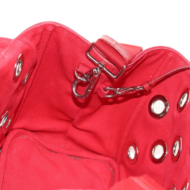 【日本直送】PRADA Canapa PM 手袋 帆布 兩用 紅色 銀色 正品 153759V-27