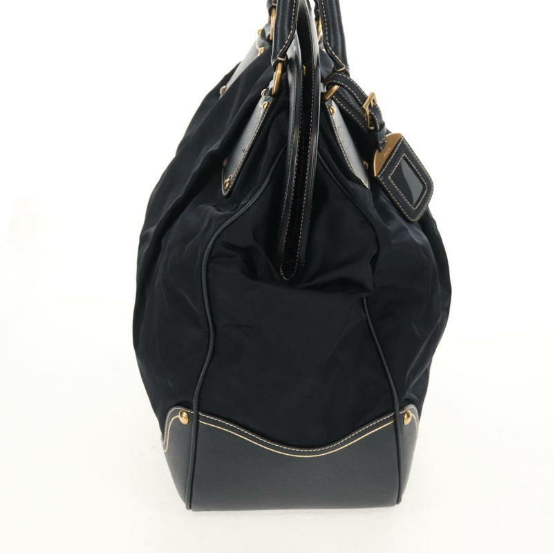 【日本直送】PRADA 尼龍皮革手提包 海軍藍 金色 BR3684 正品 153736V-3