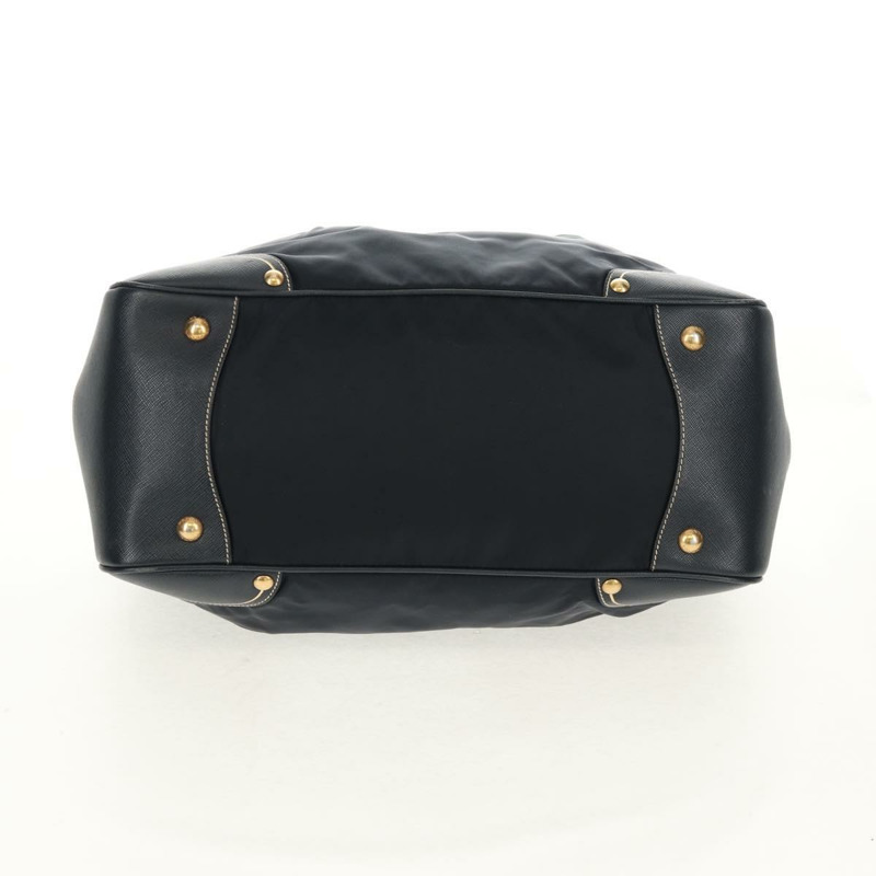 【日本直送】PRADA 尼龍皮革手提包 海軍藍 金色 BR3684 正品 153736V-4