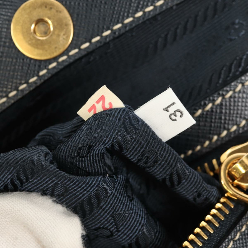 【日本直送】PRADA 尼龍皮革手提包 海軍藍 金色 BR3684 正品 153736V-10