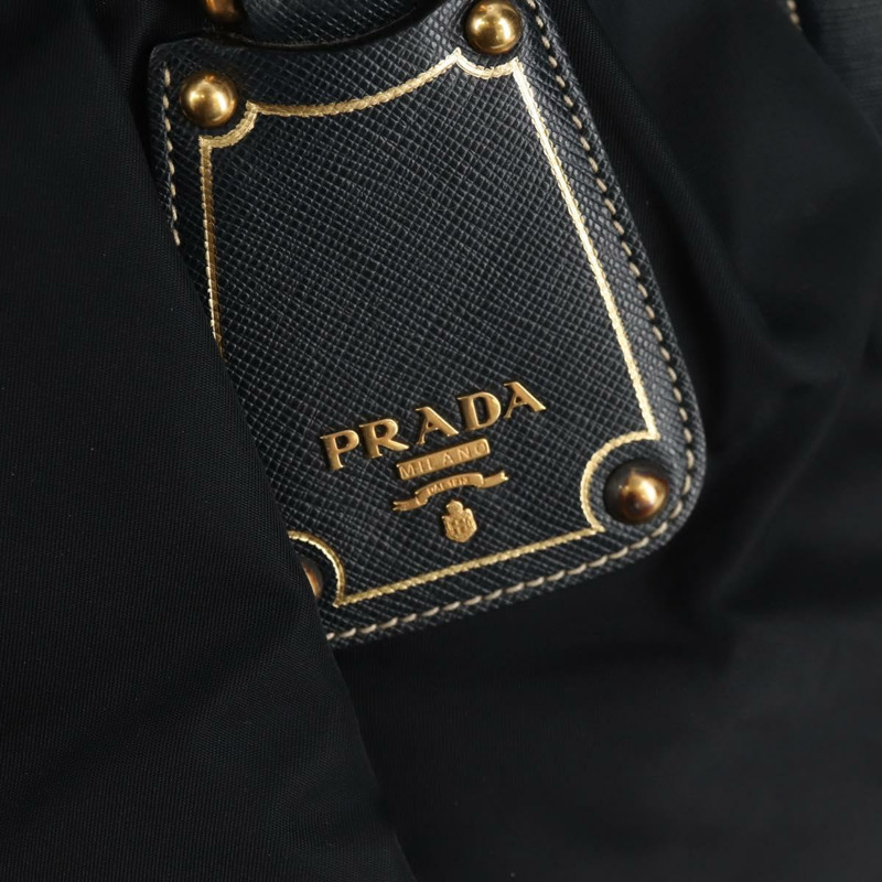 【日本直送】PRADA 尼龍皮革手提包 海軍藍 金色 BR3684 正品 153736V-16