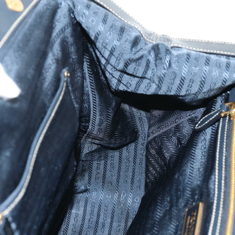 【日本直送】PRADA 尼龍皮革手提包 海軍藍 金色 BR3684 正品 153736V-20