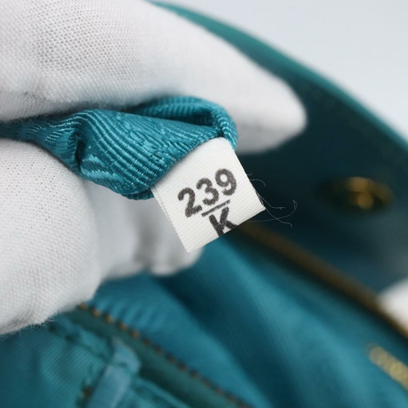 【日本直送】PRADA 尼龍鏈條單肩包，藍綠色，金色，正品，貨號 156453V-10