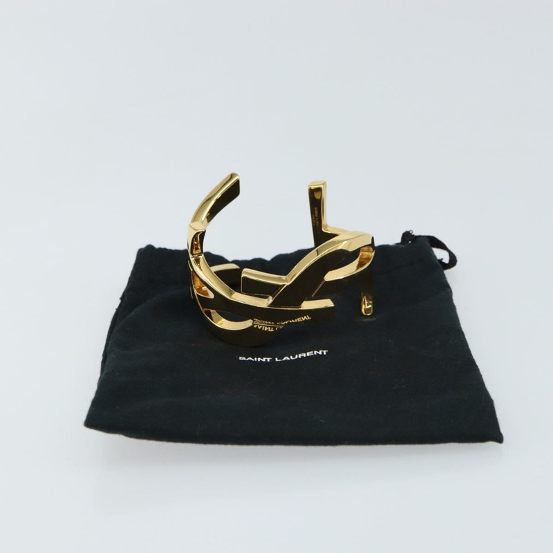 【日本直送】SAINT LAURENT Cassandra 手環 金屬金 Auth yk20028M-8