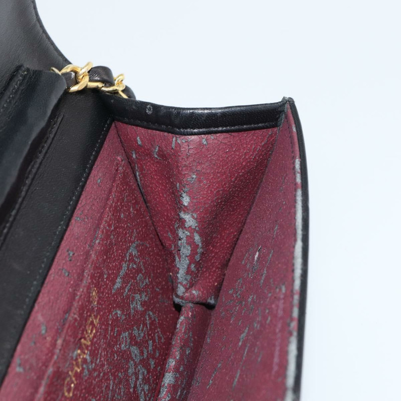 【日本直送】香奈兒鏈絎縫單肩包，羊皮材質，黑色，金色雙C標誌，正品 am10082-19