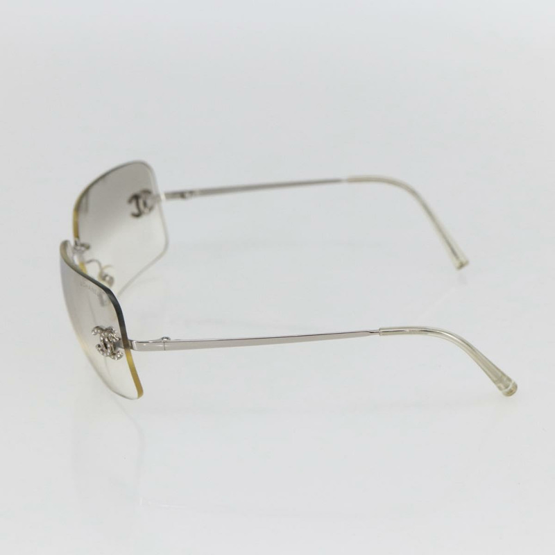 【日本直送】香奈兒 COCO 標誌太陽眼鏡 金屬銀色 CC Auth yk20112V-4