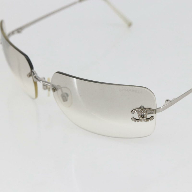 【日本直送】香奈兒 COCO 標誌太陽眼鏡 金屬銀色 CC Auth yk20112V-6
