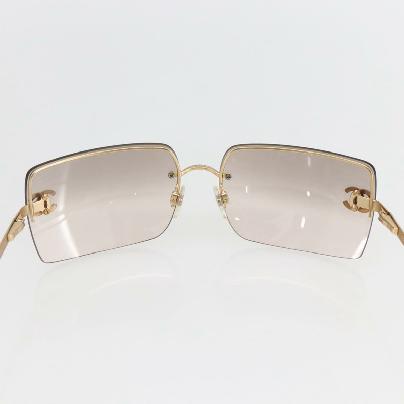 【日本直送】香奈兒 (CHANEL) 金屬金色 CC 標誌太陽眼鏡 Auth yk20103V-7