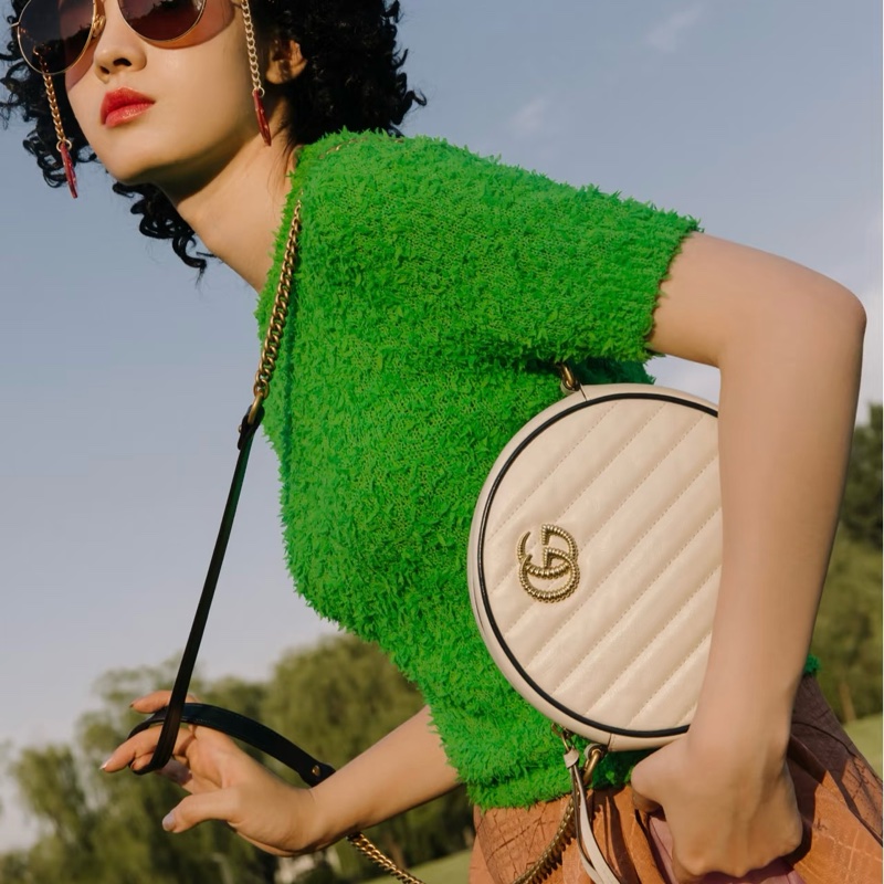 莉亞精品♡GUCCI 550154 圓餅包 白色 二手-1