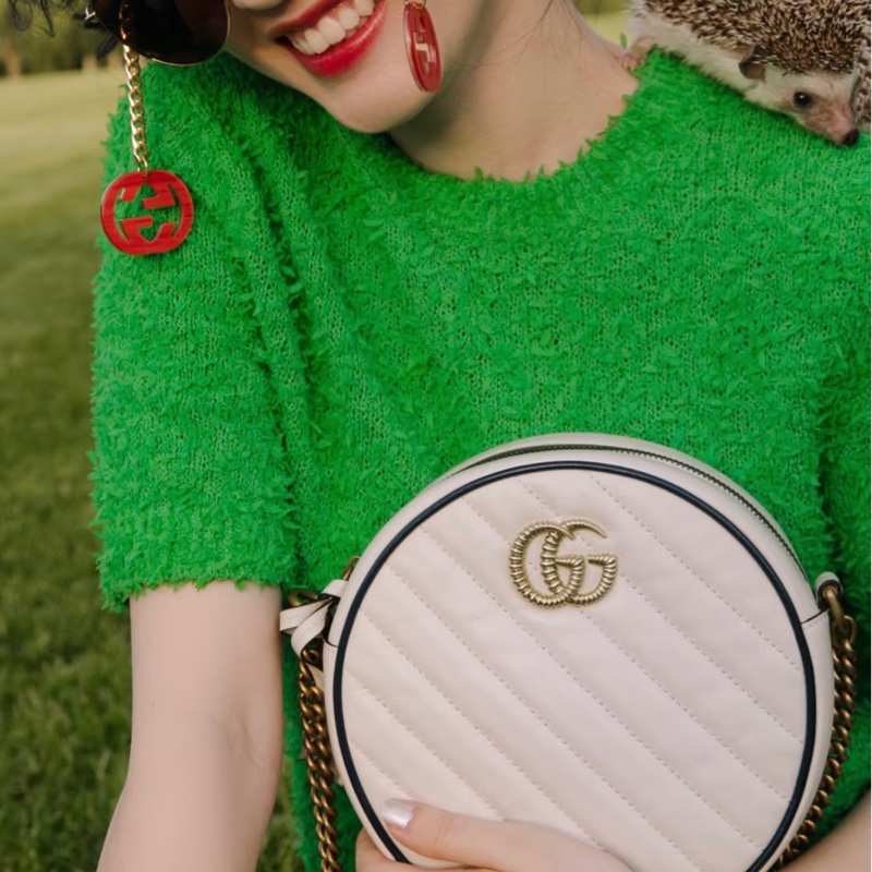 莉亞精品♡GUCCI 550154 圓餅包 白色 二手-2