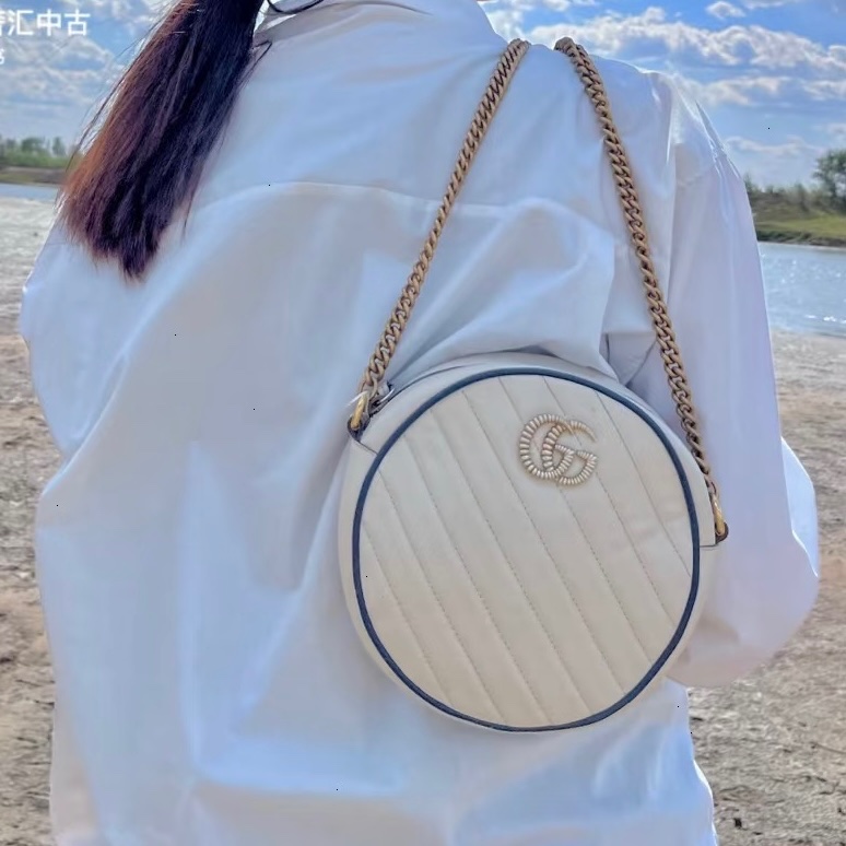 莉亞精品♡GUCCI 550154 圓餅包 白色 二手-3