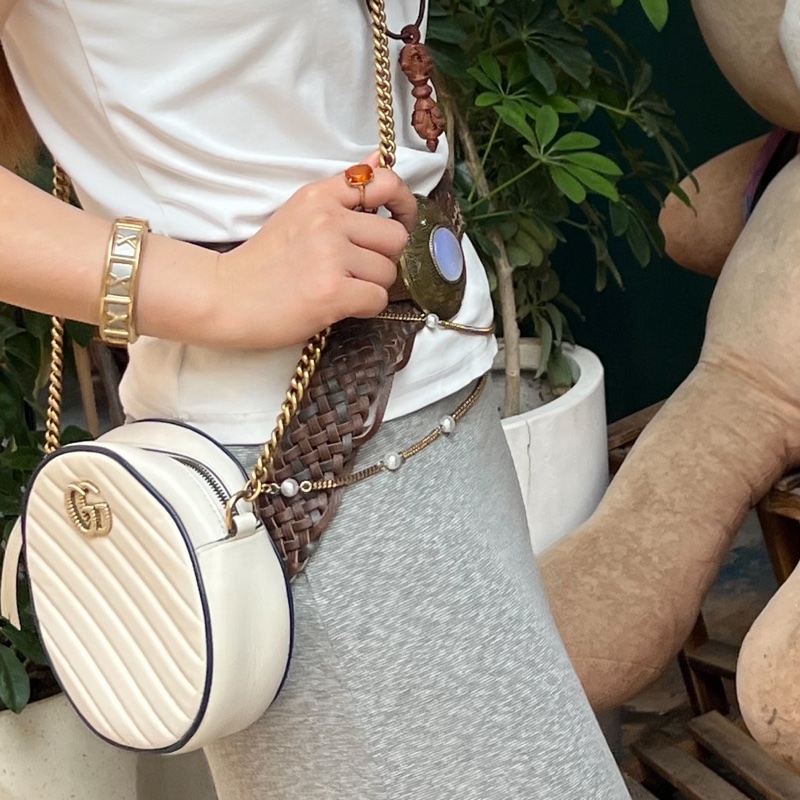 莉亞精品♡GUCCI 550154 圓餅包 白色 二手-4