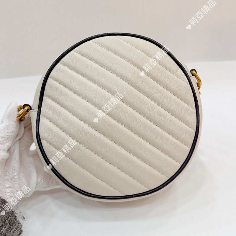 莉亞精品♡GUCCI 550154 圓餅包 白色 二手-6