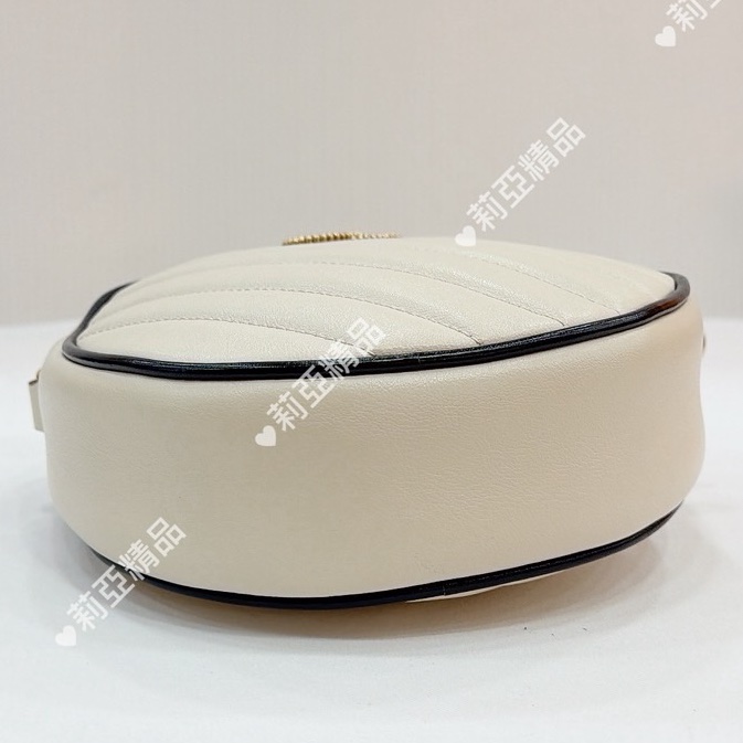 莉亞精品♡GUCCI 550154 圓餅包 白色 二手-9