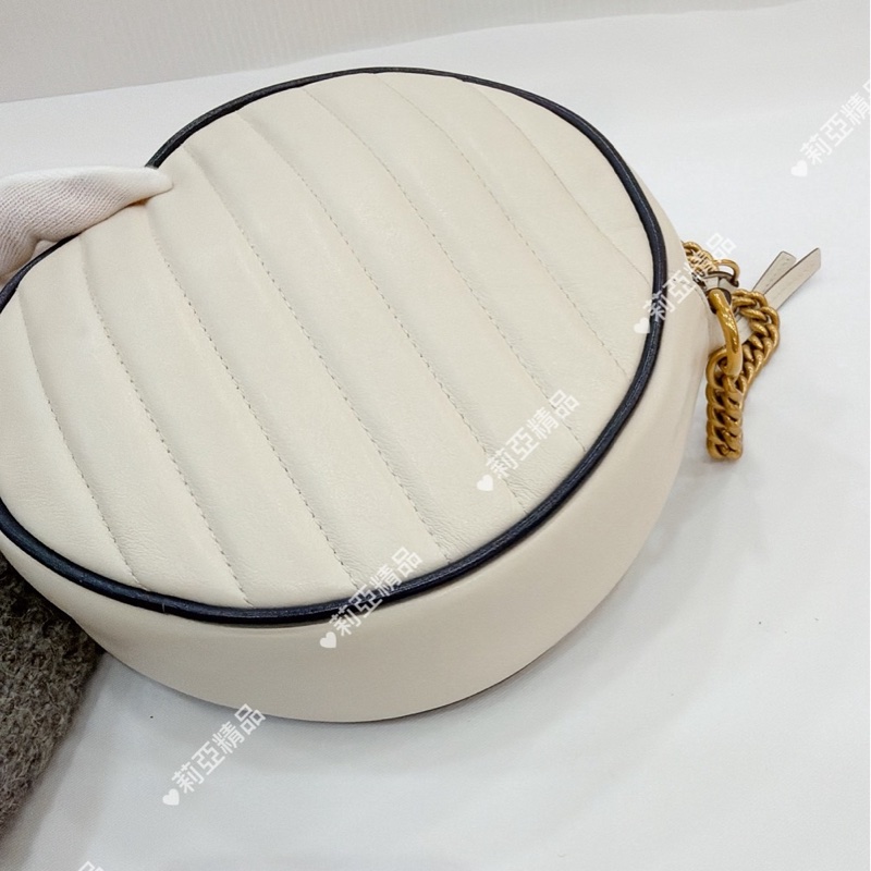 莉亞精品♡GUCCI 550154 圓餅包 白色 二手-10