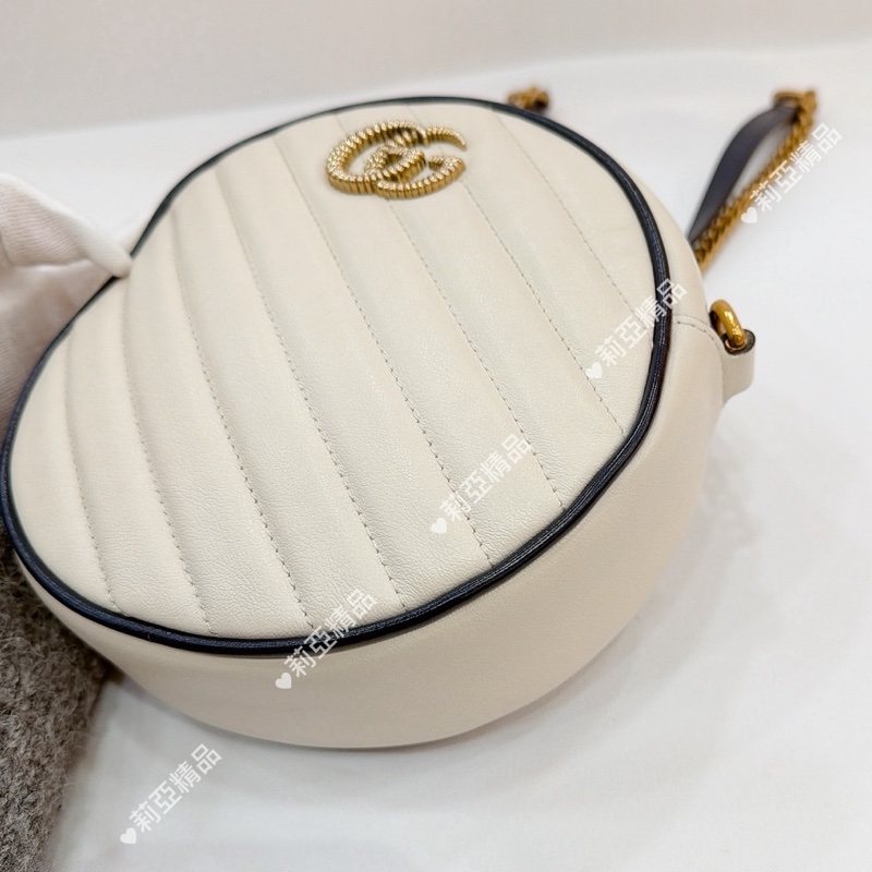 莉亞精品♡GUCCI 550154 圓餅包 白色 二手-12