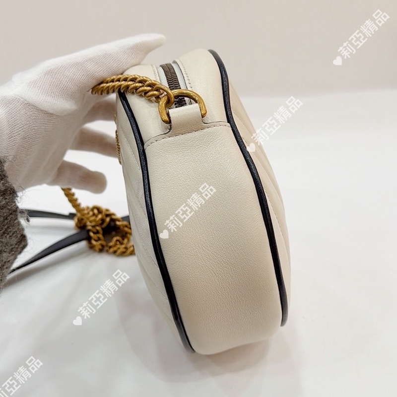 莉亞精品♡GUCCI 550154 圓餅包 白色 二手-15