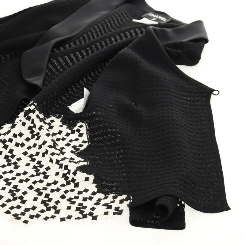 【日本直送】香奈兒黑色人造絲開襟羊毛衫，36碼，CC標誌，正品 am9979V-9
