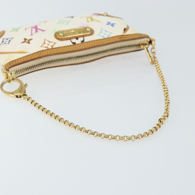 【日本直送】路易威登 Multicolor Pochette Mira MM 手拿包 白色 M60096 LV Auth ka797SAV-6