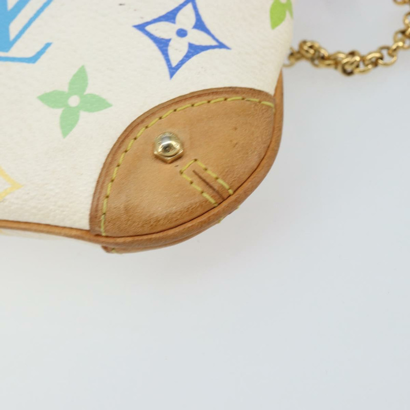 【日本直送】路易威登 Multicolor Pochette Mira MM 手拿包 白色 M60096 LV Auth ka797SAV-14