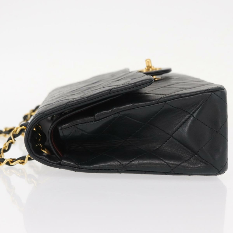 【日本直送】香奈兒 Matelasse 25 雙蓋鏈條包，羊皮材質，黑色，金色雙C標誌，正品編號 BA9001SAM-3