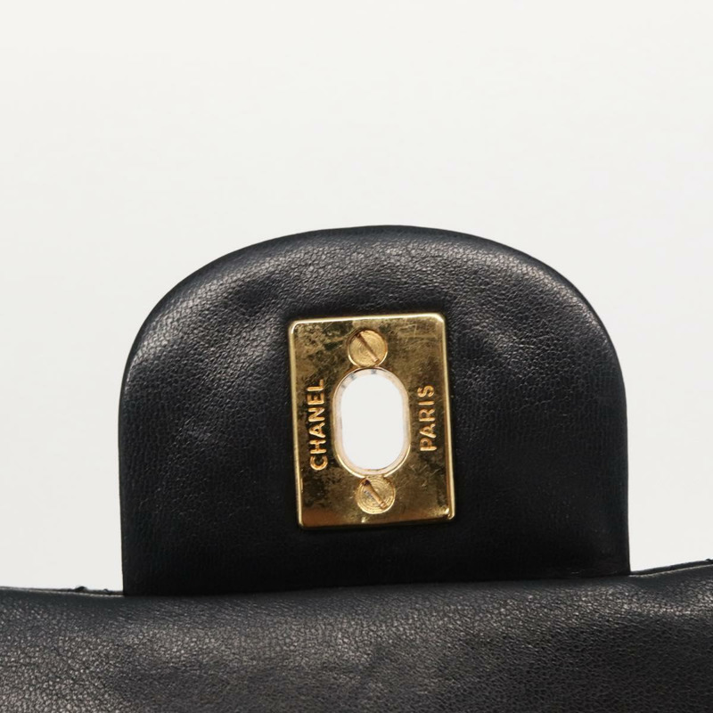 【日本直送】香奈兒 Matelasse 25 雙蓋鏈條包，羊皮材質，黑色，金色雙C標誌，正品編號 BA9001SAM-20