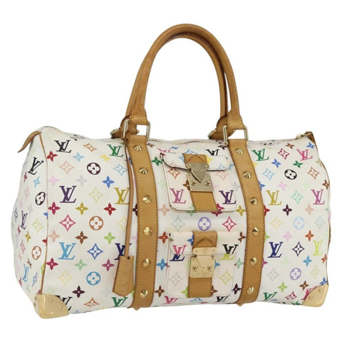 路易威登 Monogram Multicolor Keepall 45 旅行包 白色 M92641 LV 正品 BA8992SAV