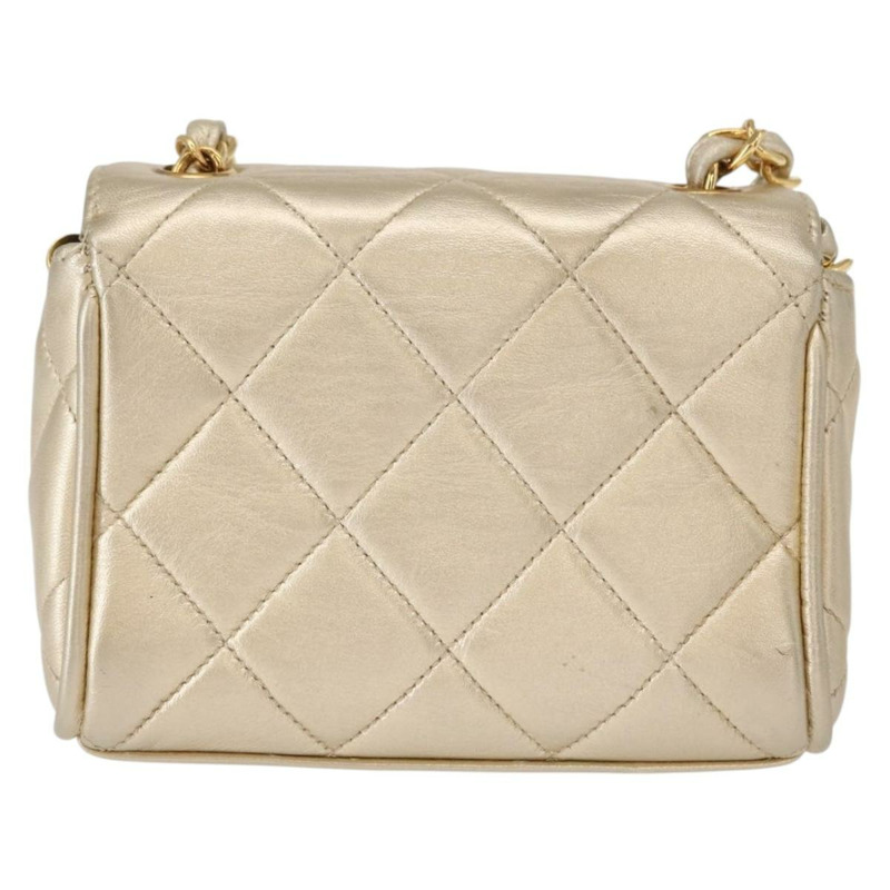 【日本直送】香奈兒迷你絎縫13鏈條肩背包，皮革材質，金色雙C標誌，正品編號156634SAM-1