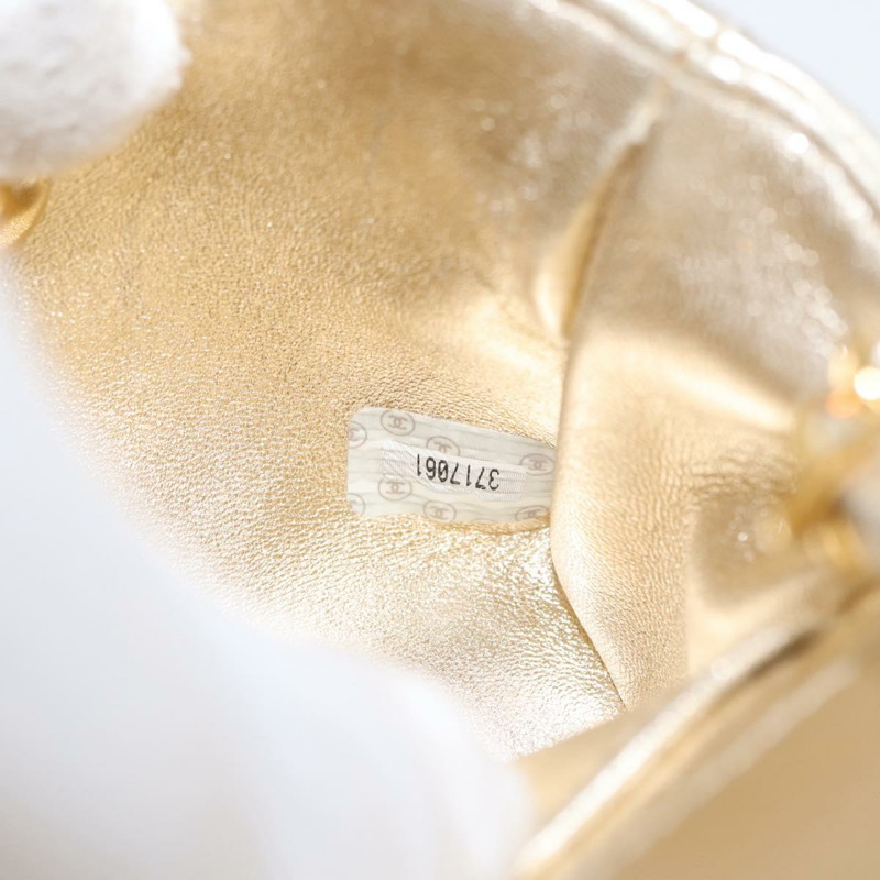 【日本直送】香奈兒迷你絎縫13鏈條肩背包，皮革材質，金色雙C標誌，正品編號156634SAM-9