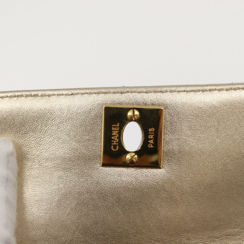 【日本直送】香奈兒迷你絎縫13鏈條肩背包，皮革材質，金色雙C標誌，正品編號156634SAM-20