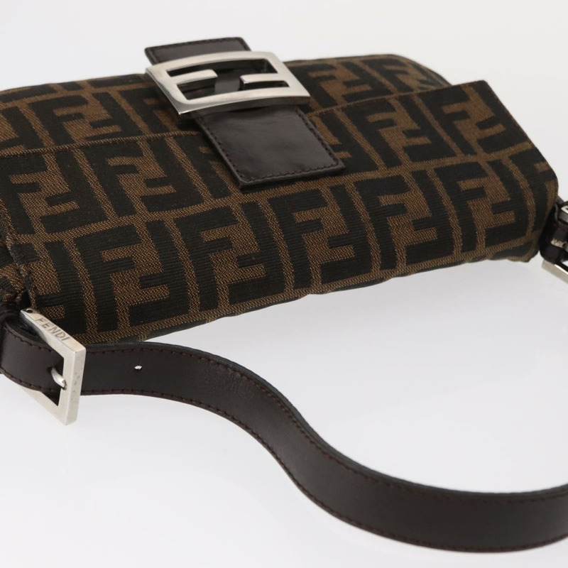 【日本直送】FENDI Zucca帆布Mamma Baguette單肩包 黑色棕色 正品 156651SAM-5