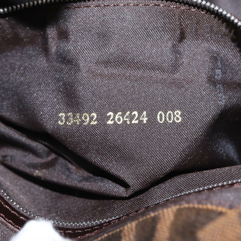 【日本直送】FENDI Zucca帆布Mamma Baguette單肩包 黑色棕色 正品 156651SAM-10