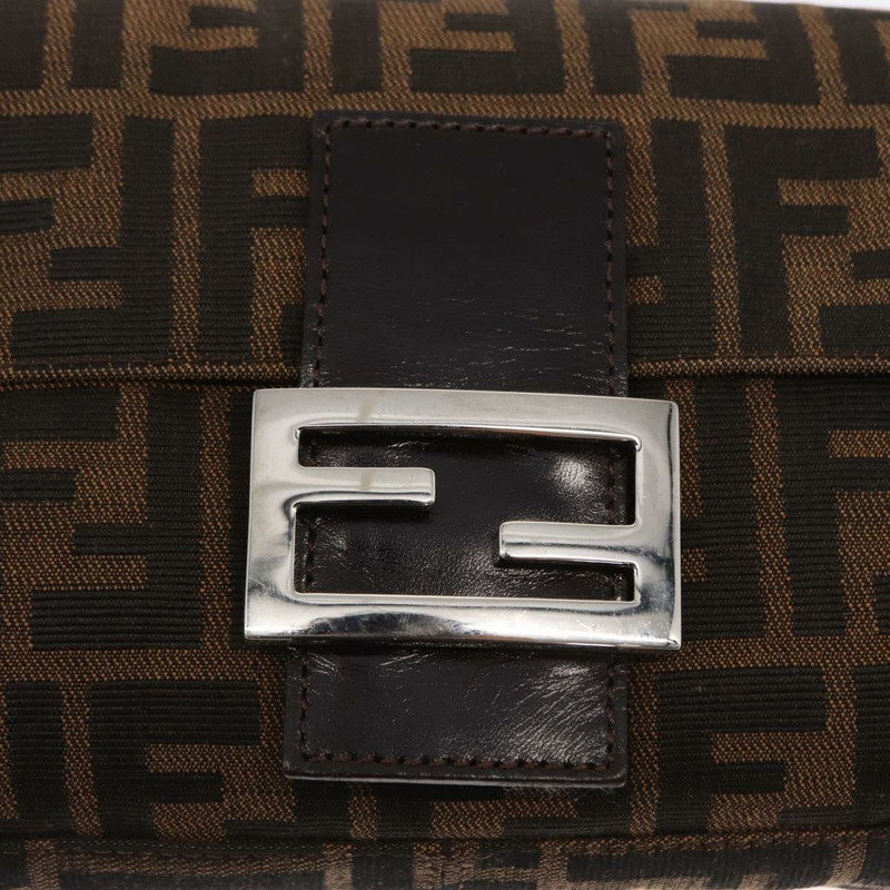 【日本直送】FENDI Zucca帆布Mamma Baguette單肩包 黑色棕色 正品 156651SAM-18