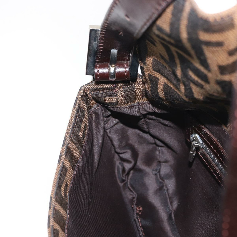 【日本直送】FENDI Zucca帆布Mamma Baguette單肩包 黑色棕色 正品 156651SAM-23