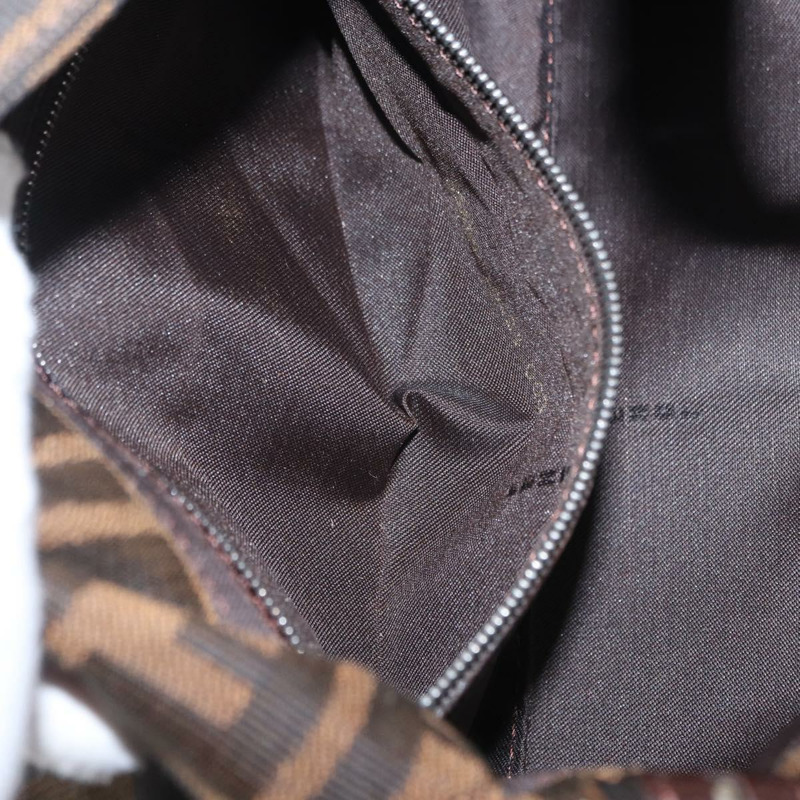 【日本直送】FENDI Zucca帆布Mamma Baguette單肩包 黑色棕色 正品 156651SAM-25