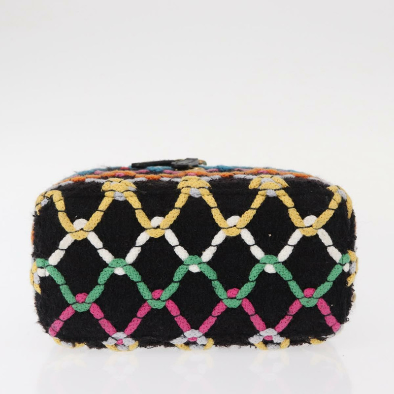 【日本直送】香奈兒 (CHANEL) Matelasse Chain Vanity Bag Tweed Multicolor Gold CC Auth 156641SM-4