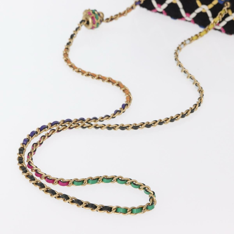 【日本直送】香奈兒 (CHANEL) Matelasse Chain Vanity Bag Tweed Multicolor Gold CC Auth 156641SM-6