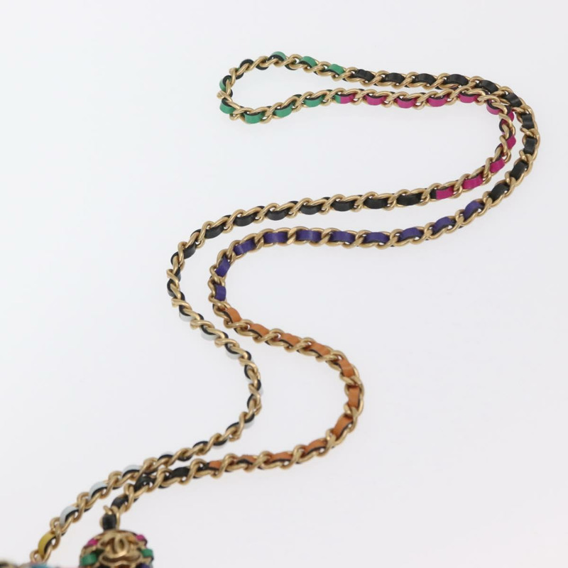 【日本直送】香奈兒 (CHANEL) Matelasse Chain Vanity Bag Tweed Multicolor Gold CC Auth 156641SM-13