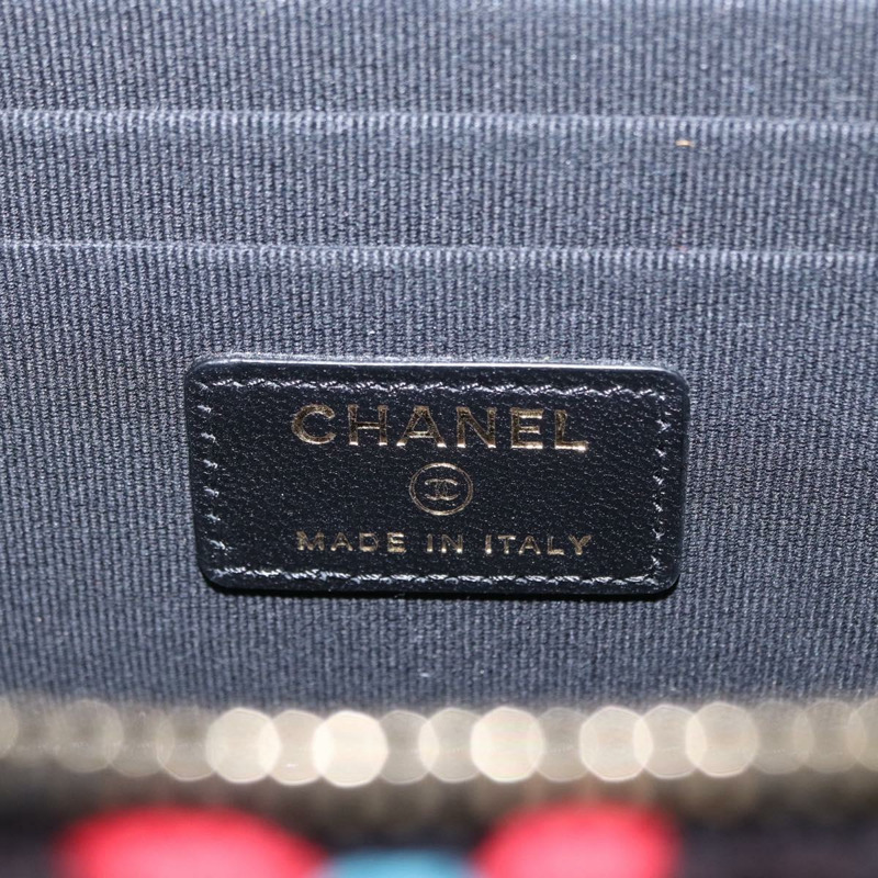 【日本直送】香奈兒 (CHANEL) Matelasse Chain Vanity Bag Tweed Multicolor Gold CC Auth 156641SM-20