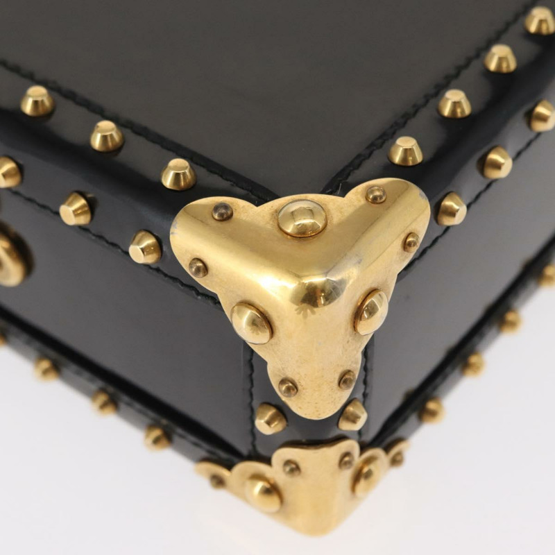 【日本直送】PRADA 鏈條迷你行李箱單肩包 琺瑯黑金 正品 156646V-7