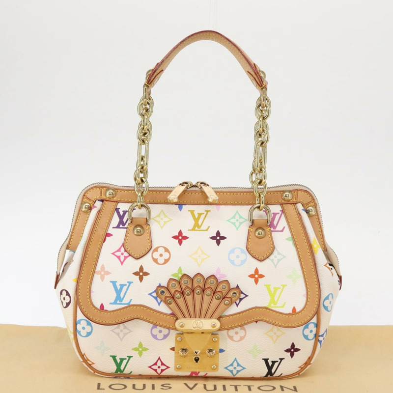 【日本直送】路易威登 Monogram Multicolor Gracie MM 手袋 白色 M92590 LV 正品 151203SM-11