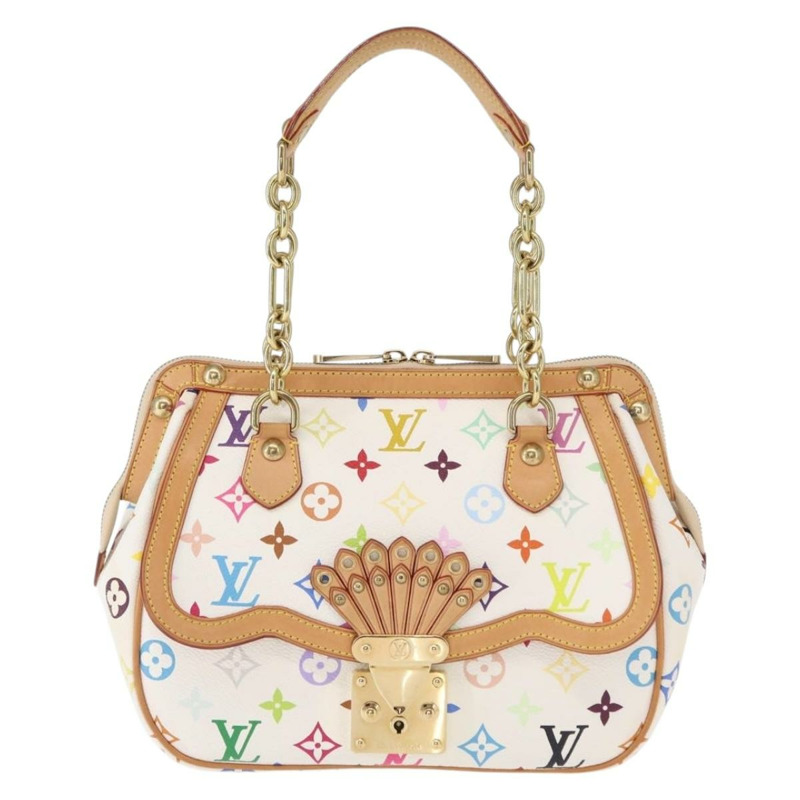 【日本直送】路易威登 Monogram Multicolor Gracie MM 手袋 白色 M92590 LV 正品 151203SM-12