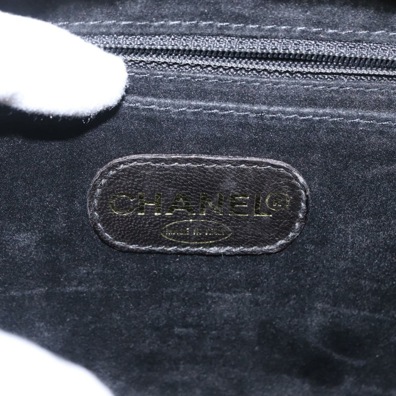 【日本直送】香奈兒 (CHANEL) 漆皮雙肩包，黑色金色雙C標誌，貨號 146552V-20