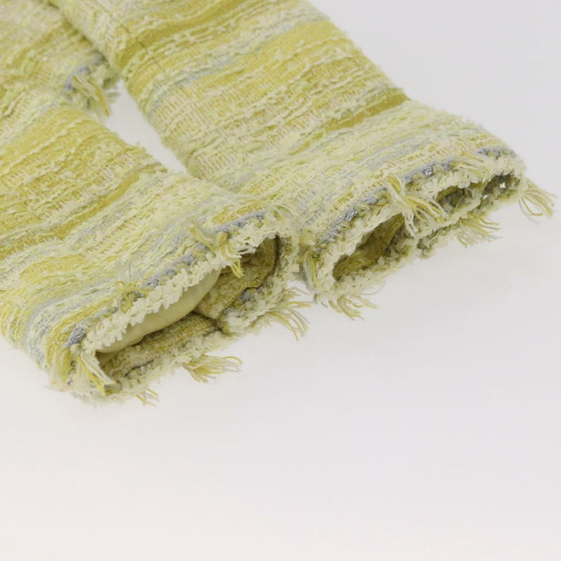 【日本直送】香奈兒黃銀色雙C斜紋軟呢外套 Auth 156695M-5