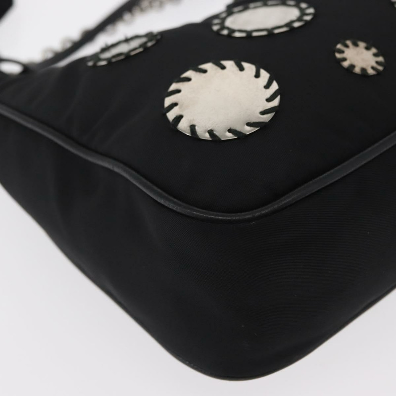 【日本直送】PRADA 2005 復刻版單肩包，尼龍材質，黑色/銀色，1BH204，正品編號：157130SAM-15