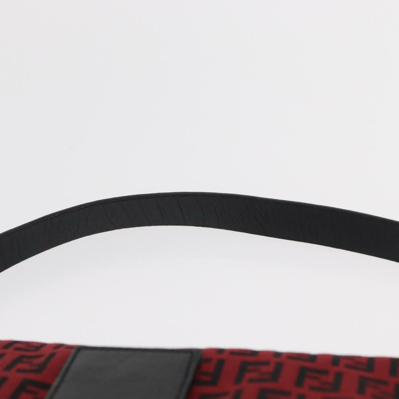 【日本直送】FENDI Zucchino帆布Mamma Baguette單肩包 紅色銀色 正品 151195SAM-7