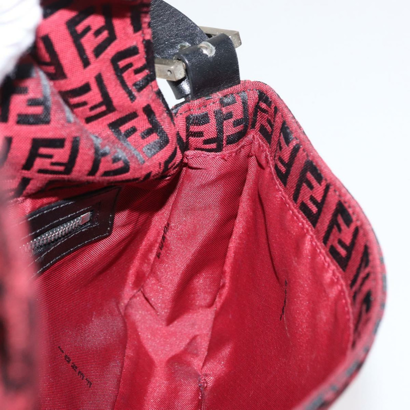 【日本直送】FENDI Zucchino帆布Mamma Baguette單肩包 紅色銀色 正品 151195SAM-21